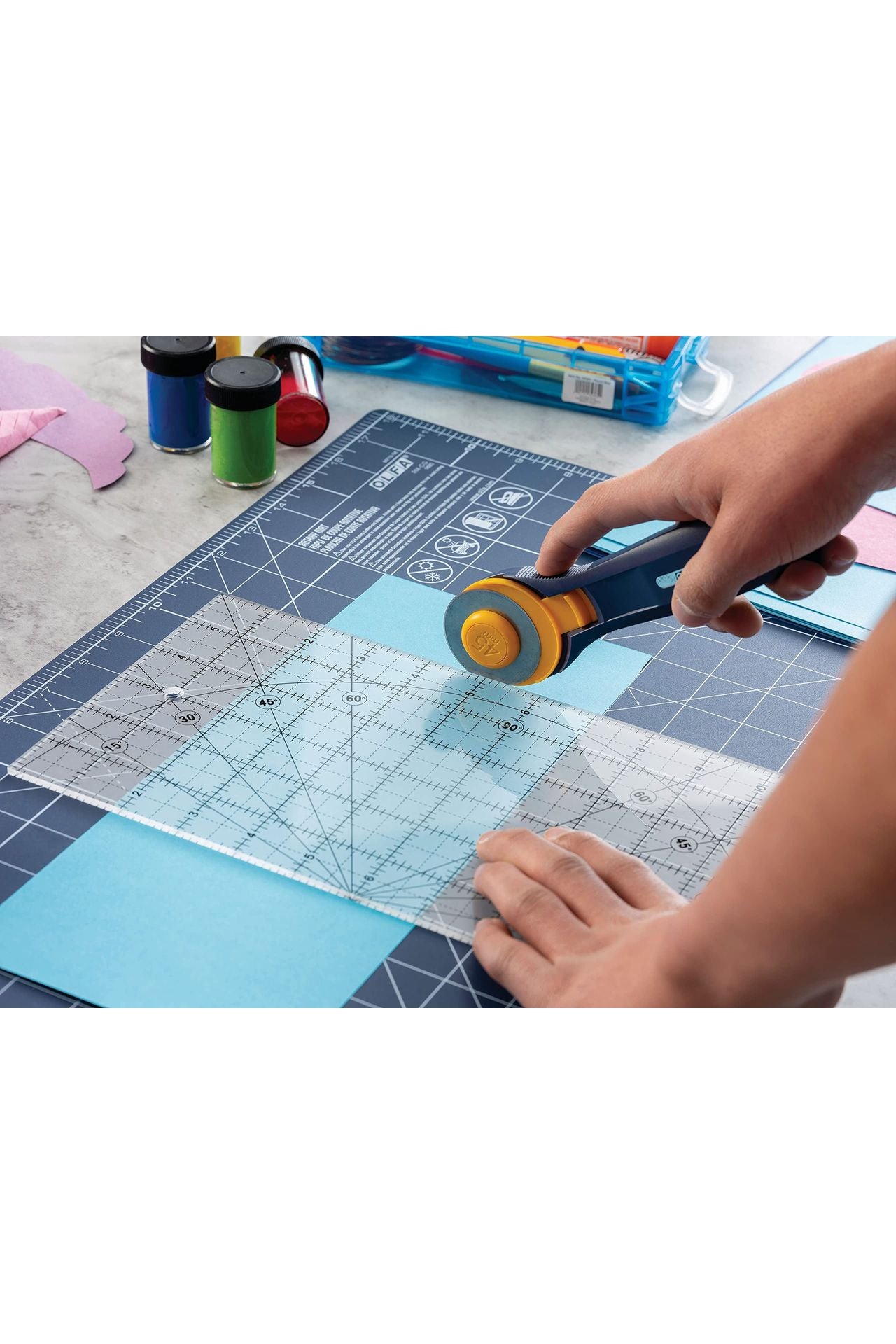 Olfa 1071819 QR-6x12 6-Inch by 12-Inch Frosted Advantage Acrylic Ruler