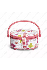 Prym Kitty Pink Cats Sewing Basket