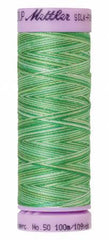 Mettler Silk-Finish 50wt Variegated Cotton Thread 109yd/100M Minty