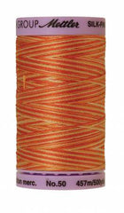 Mettler  Silk-Finish 50wt Variegated Cotton Thread 500yd/457M Rust Ombre
