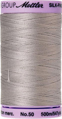 Mettler 9104-0331 Silk-Finish Solid Cotton Thread, 547 yd/500m, Ash Mist