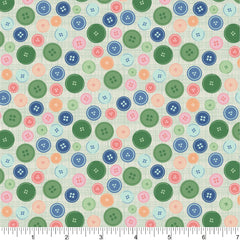 Phoebe Fabrics Color Stitch-Button Jar (Sold By 1/2 Meter)