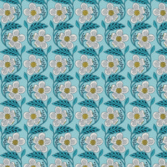 BENARTEX - Blooming Color 2 by Wolff Paper - Dora - Turquoise (Sold By 1/2 Meter)