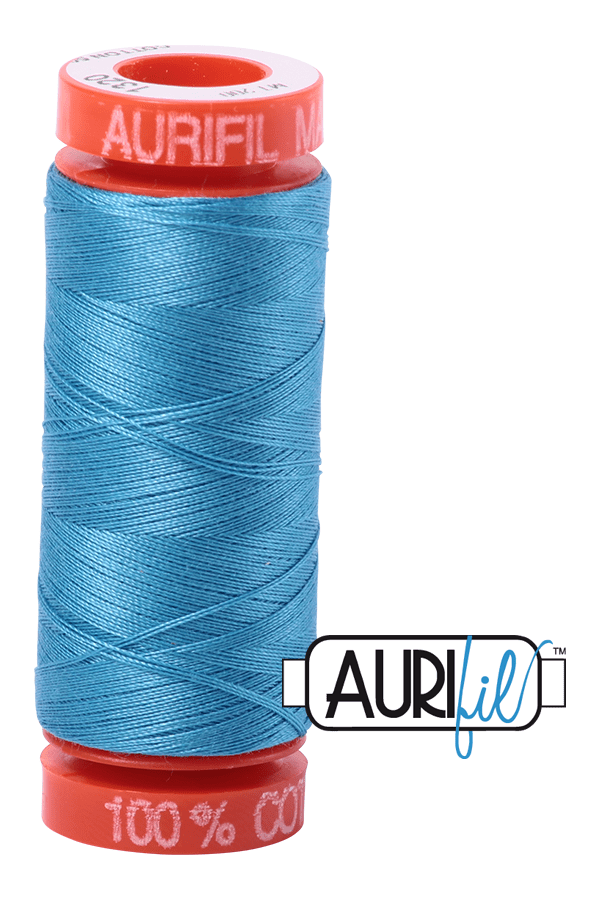Aurifil Mako 50wt Cotton 200 m 220 yd. spool - 1320 Bright Teal