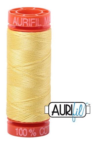 Aurifil Mako 50wt Cotton 200 m 220 yd. spool - 2115 Lemon