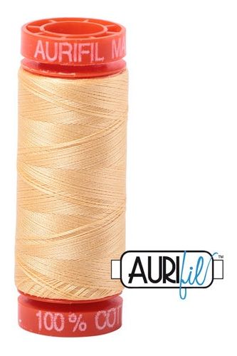 Aurifil Mako 50wt Cotton 200 m 220 yd. spool - 2130 Medium Butter