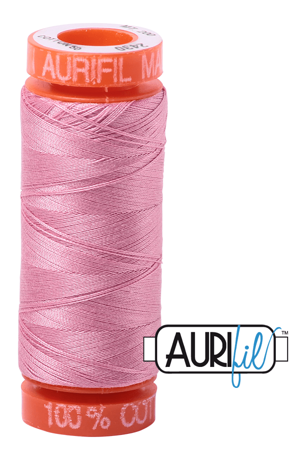 Aurifil Mako 50wt Cotton 200 m 220 yd. spool - 2430 Antique Rose