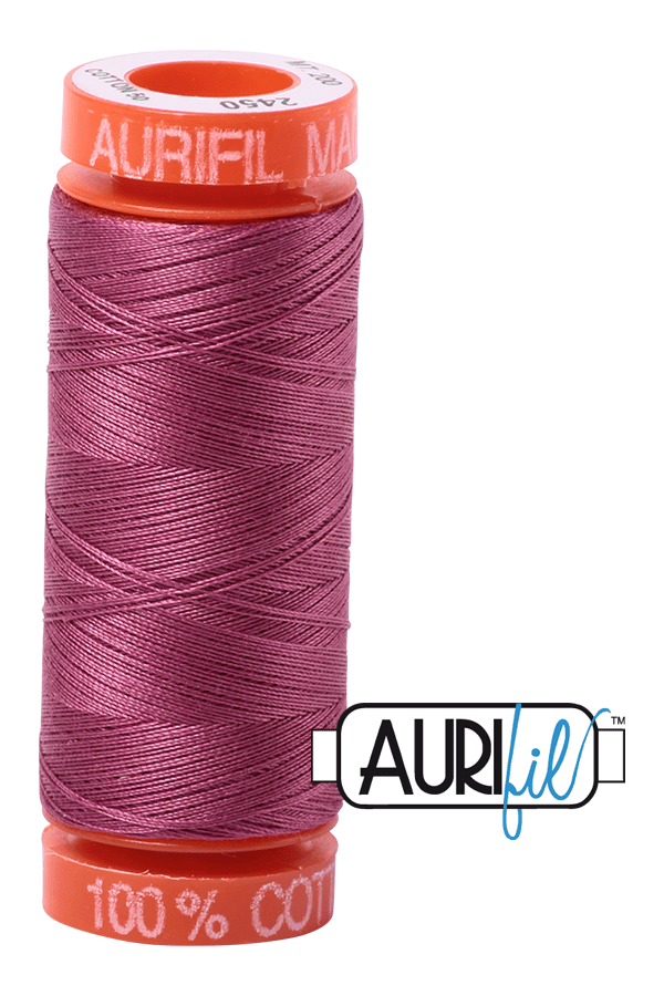 Aurifil Mako 50wt Cotton 200 m 220 yd. spool - 2450 Rose