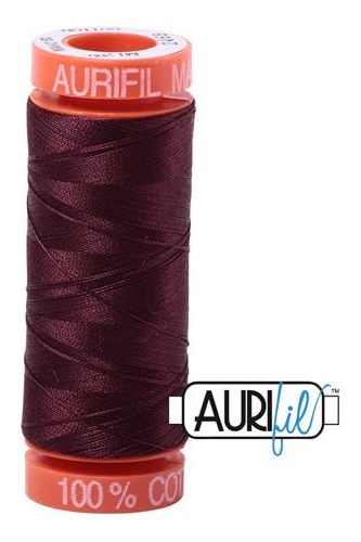 Aurifil Mako 50wt Cotton 200 m 220 yd. spool - 2468 Dark Wine