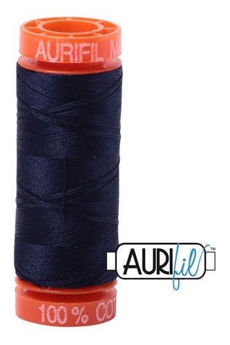 Aurifil Mako 50wt Cotton 200 m 220 yd. spool - 2785 Very Dark Navy