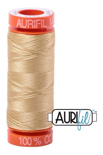 Aurifil Mako 50wt Cotton 200 m 220 yd. spool - 2915 Very Light Brass