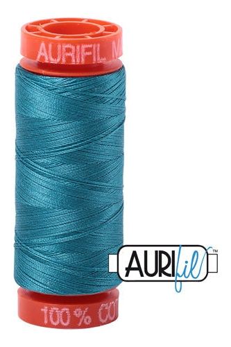 Aurifil Mako 50wt Cotton 200 m 220 yd. spool - 4182 Dark Turquoise