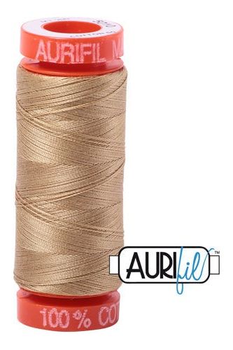 Aurifil Mako 50wt Cotton 200 m 220 yd. spool - 5010 Blonde Beige