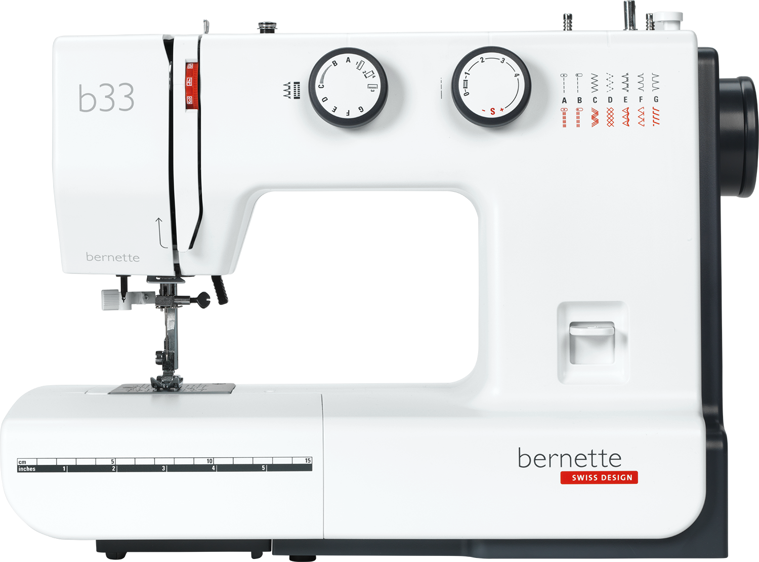 bernette 33 sewing machine, front view