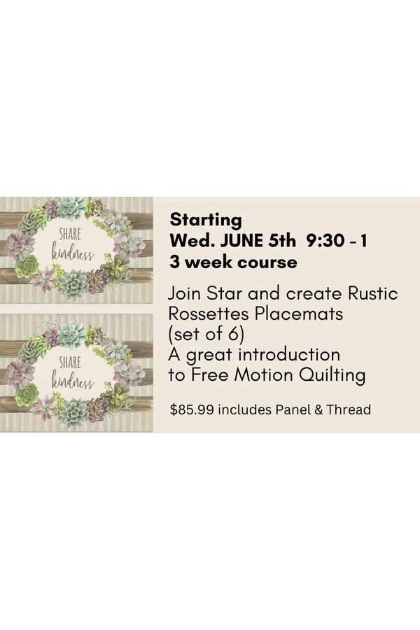 Class - Rustic Rosette Placemats with Star
