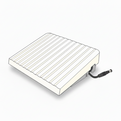 A line drawing of a square electronic device with a ribbed top surface and a attached black cable, shown on a white background with a Husqvarna Viking Genuine Accessories logo in the lower right.