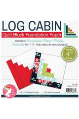 4" Log Cabin Quilt Block Foundation Paper