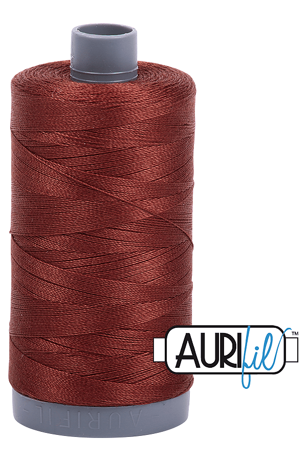 Aurifil Mako 28wt Cotton 750 m 820 yd. spool - 4012 Copper Brown