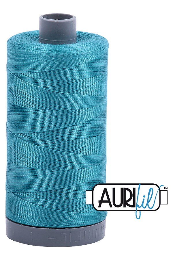 Aurifil Mako 28wt Cotton 750 m 820 yd. spool - 4182 Dark Turquoise