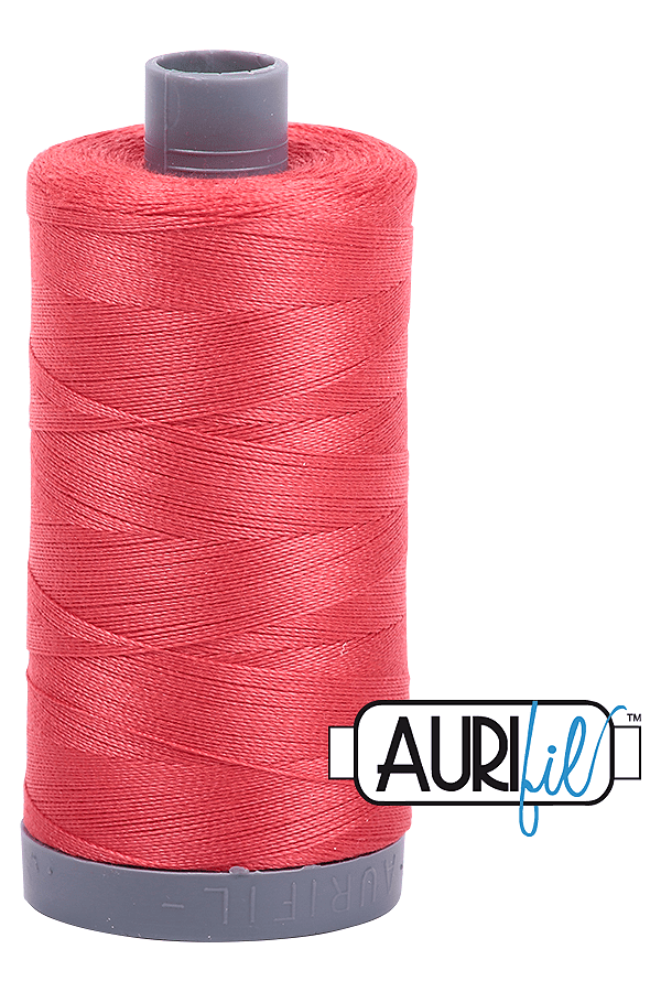Aurifil Mako 28wt Cotton 750 m 820 yd. spool - 5002 Medium Red