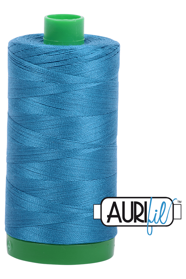 Aurifil Mako 40wt 2-ply Cotton 1000 m 1094 yd. spool - 1125 Medium Teal