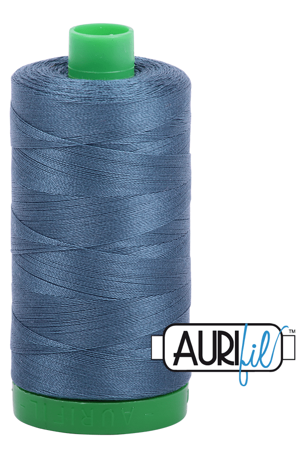 Aurifil Mako 40wt 2-ply Cotton 1000 m 1094 yd. spool - 1310 Medium Blue Grey