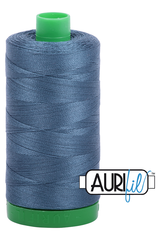 Aurifil Mako 40wt 2-ply Cotton 1000 m 1094 yd. spool - 1310 Medium Blue Grey