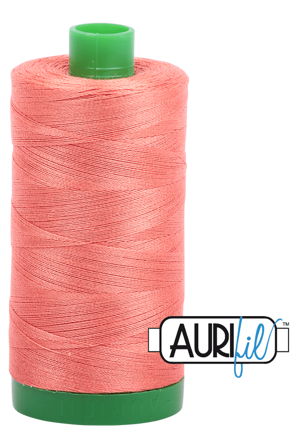 Aurifil Mako 40wt 2-ply Cotton 1000 m 1094 yd. spool - 2225 Salmon