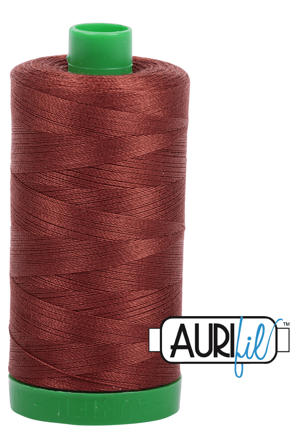 Aurifil Mako 40wt 2-ply Cotton 1000 m 1094 yd. spool - 4012 Copper Brown