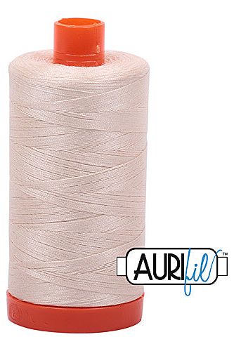 Aurifil Mako 50wt Cotton 1300 m 1422 yd. spool - 2000 Light Sand