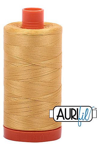Aurifil Mako 50wt Cotton 1300 m 1422 yd. spool - 2134 Spun Gold