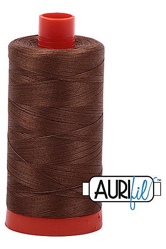 Aurifil Mako 50wt Cotton 1300 m 1422 yd. spool - 2372 Dark Antique Gold
