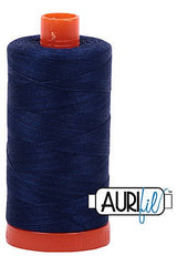 Aurifil Mako 50wt Cotton 1300 m 1422 yd. spool - 2784 Dark Navy