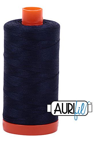 Aurifil Mako 50wt Cotton 1300 m 1422 yd. spool - 2785 Very Dark Navy