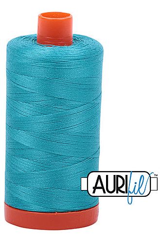 Aurifil Mako 50wt Cotton 1300 m 1422 yd. spool - 2810 Turquoise