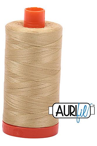 Aurifil Mako 50wt Cotton 1300 m 1422 yd. spool - 2915 Very Light Brass