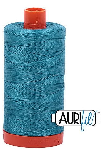 Aurifil Mako 50wt Cotton 1300 m 1422 yd. spool - 4182 Dark Turquoise