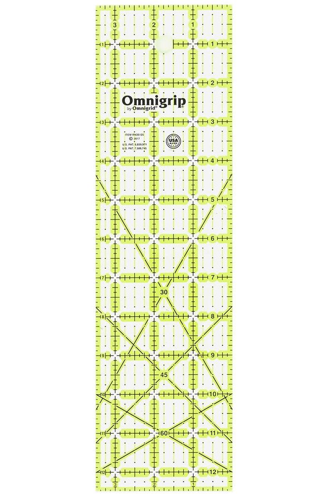 Omnigrid, Neon Non-Slip Rectangle Ruler