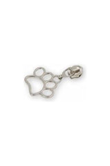 Paw Print Zipper Pull, Silver Finish - 1pk