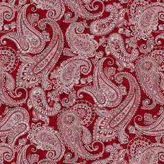 Henry Glass Scarlet Days & Nights - Red Print* (Sold By 1/2 Meter)