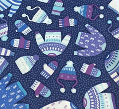 Northcott Fabrics, First Snow Collection - Blue Clothes* (Sold By 1/2 Meter)