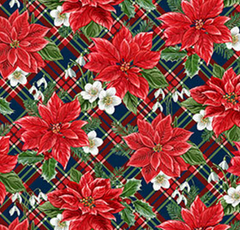 Northcott Fabrics, Christmas Traditions Collection - Plaid Floral* (Sold By 1/2 Meter)