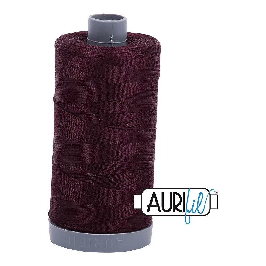 Aurifil Mako 28wt Cotton 750 m 820 yd. spool - 2465 Very Dark Brown