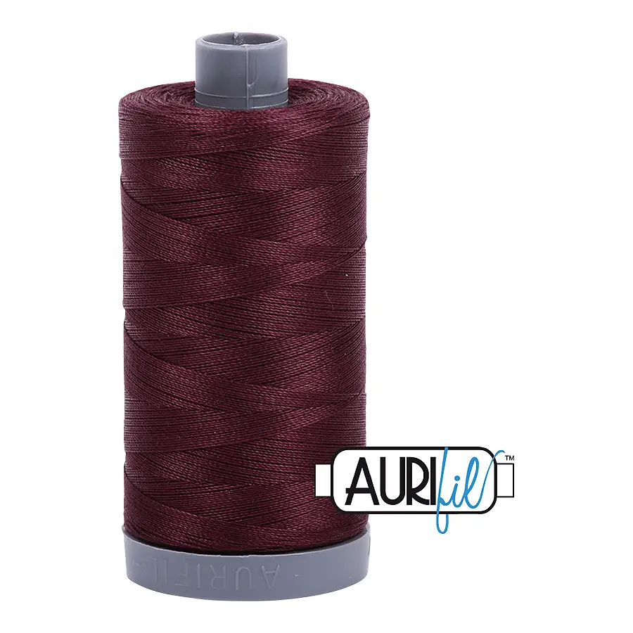 Aurifil Mako 28wt Cotton 750 m 820 yd. spool - 2468 Dark Wine
