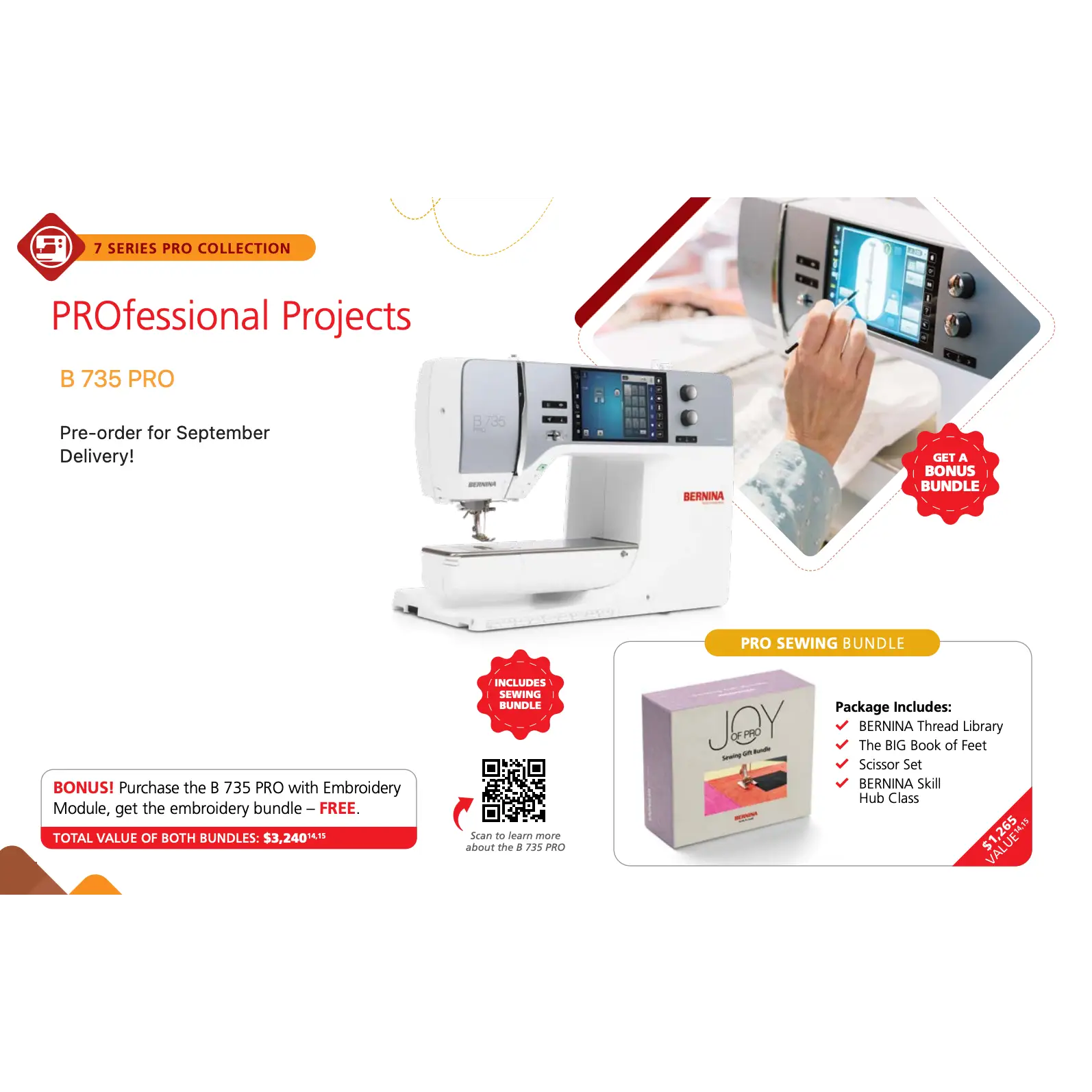 BERNINA 735 PRO - Sewing & Embroidery Machine