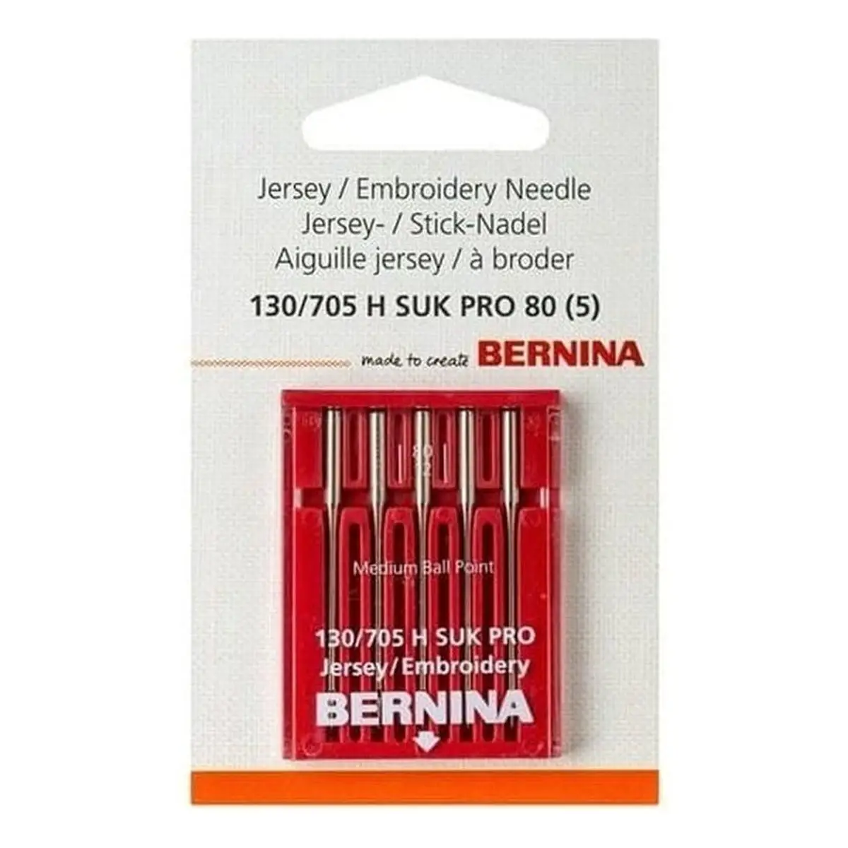 Bernina Jersey/Embroidery Needles 130/705 H SUK PRO - 5/PKG