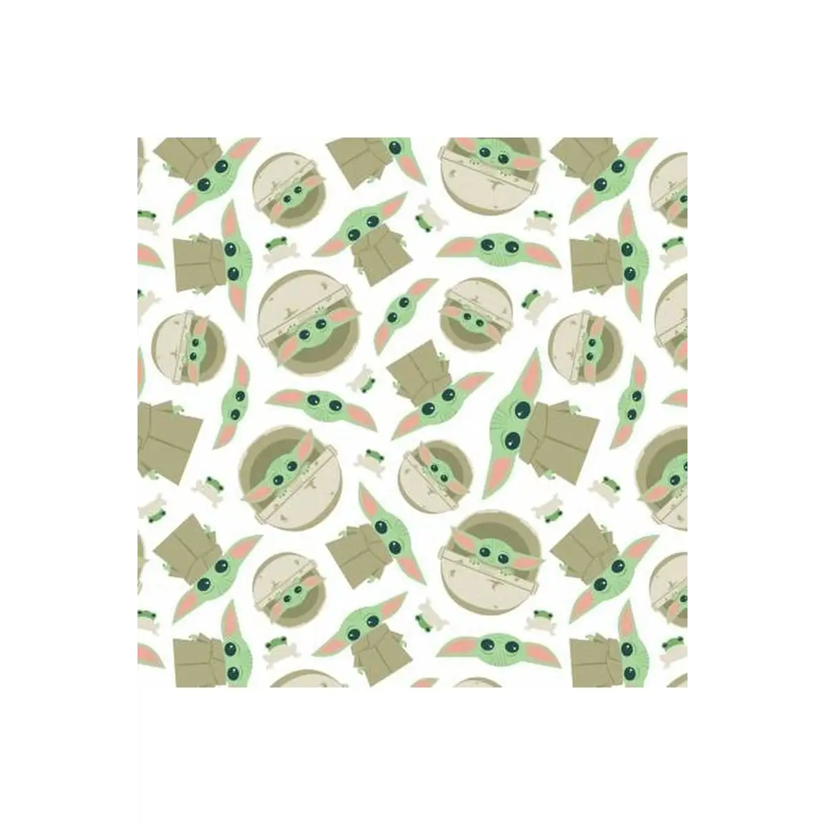 White Star Wars Mandalorian Child & Frog Toss on Flannel
