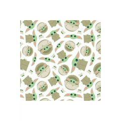 White Star Wars Mandalorian Child & Frog Toss on Flannel