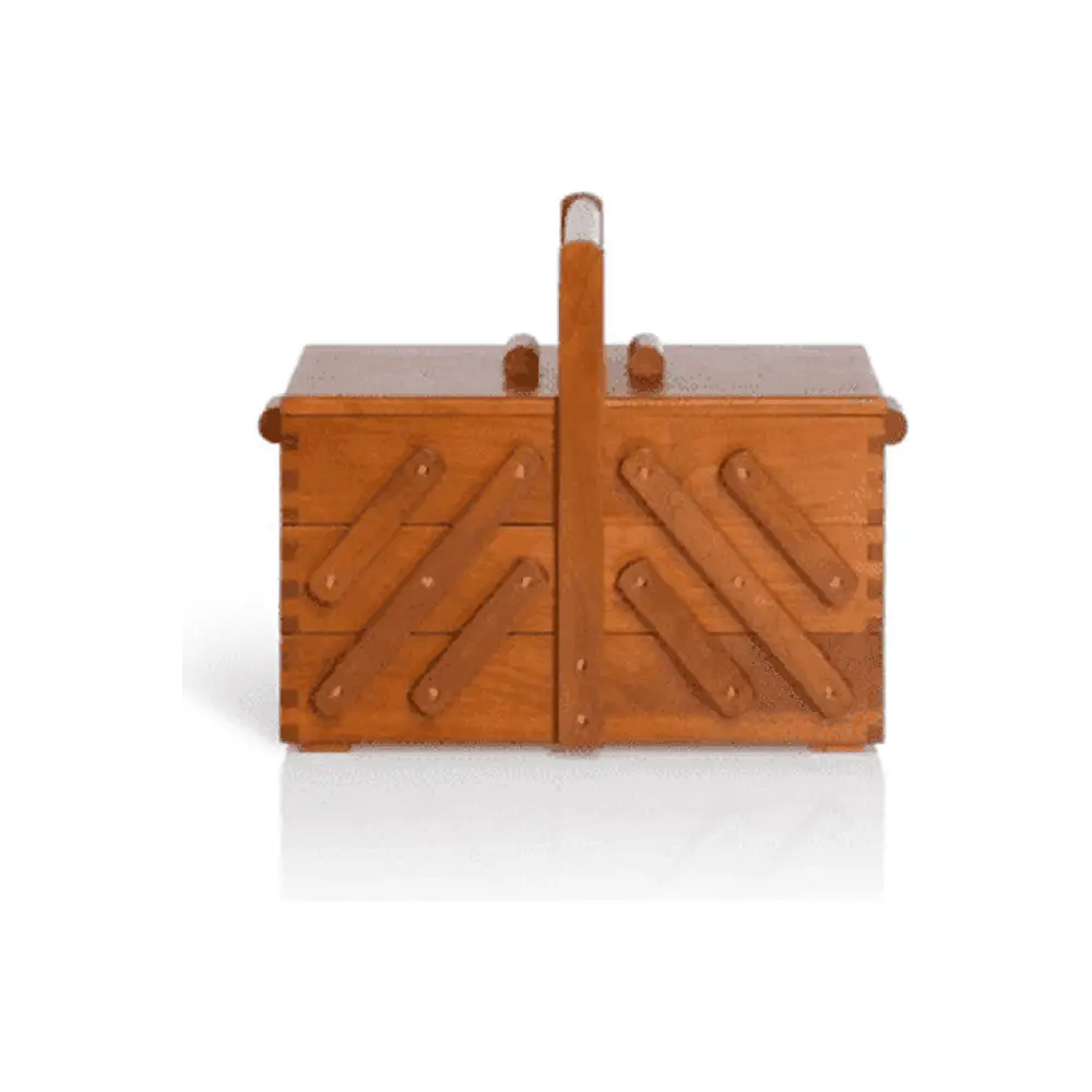 Dark Wood Sewing Basket 17.75 x 11 x 9" #D612549