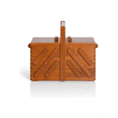 Dark Wood Sewing Basket 17.75 x 11 x 9" #D612549